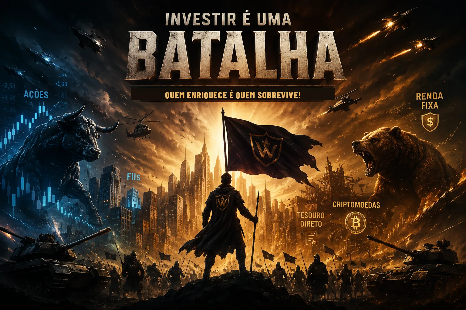 Investir é uma batalha. Quem enriquece é quem sobrevive!